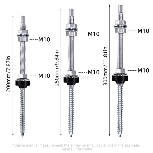 Imagen 2 del producto Pernos de suspensión de montaje Solar de acero inoxidable 304, tornillos de montaje de techo de Panel Solar fotovoltaico, Kit de accesorios de Panel Solar M10