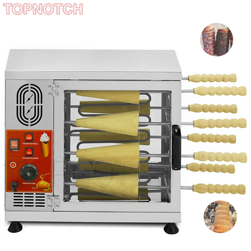 

Commercial 8 Wood Rolls Kurtos Kalacs Machine Electric Ice Cream Cone Chimney Cake Oven Maker Machine