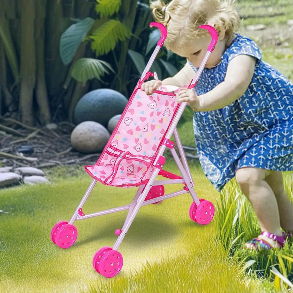Opvouwbare kinderwagen Fantasiespel speelgoed voor kleine meisjes Jongens Kinderen Poppen Kinderwagen Kinderwagen Speelspel Kinderhuisaccessoires