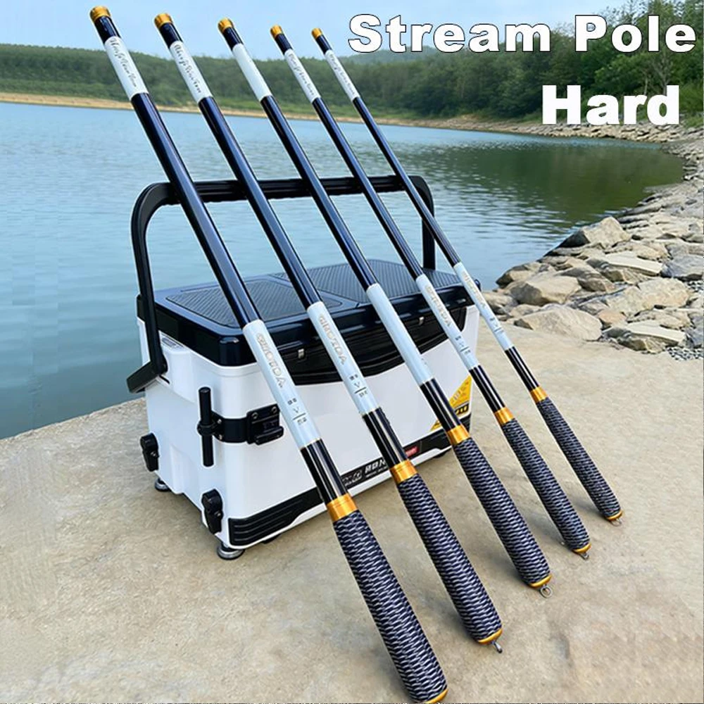 Caña telescópica de carbono ultraligera para pesca en agua dulce