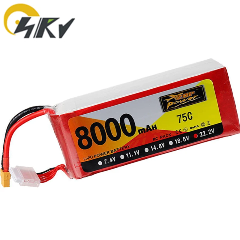 ZOP POWER Aviation Model Battery 11.1V 8000mAh RC Battery 3S High Rate 75C FPV RC Drone Batteries