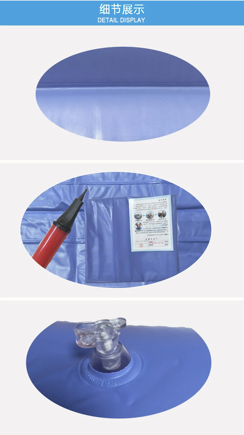 Inflatable triangular cushion for semi sitting and recumbent position, bedsore care pad, thigh pillow pad, triangular cushion