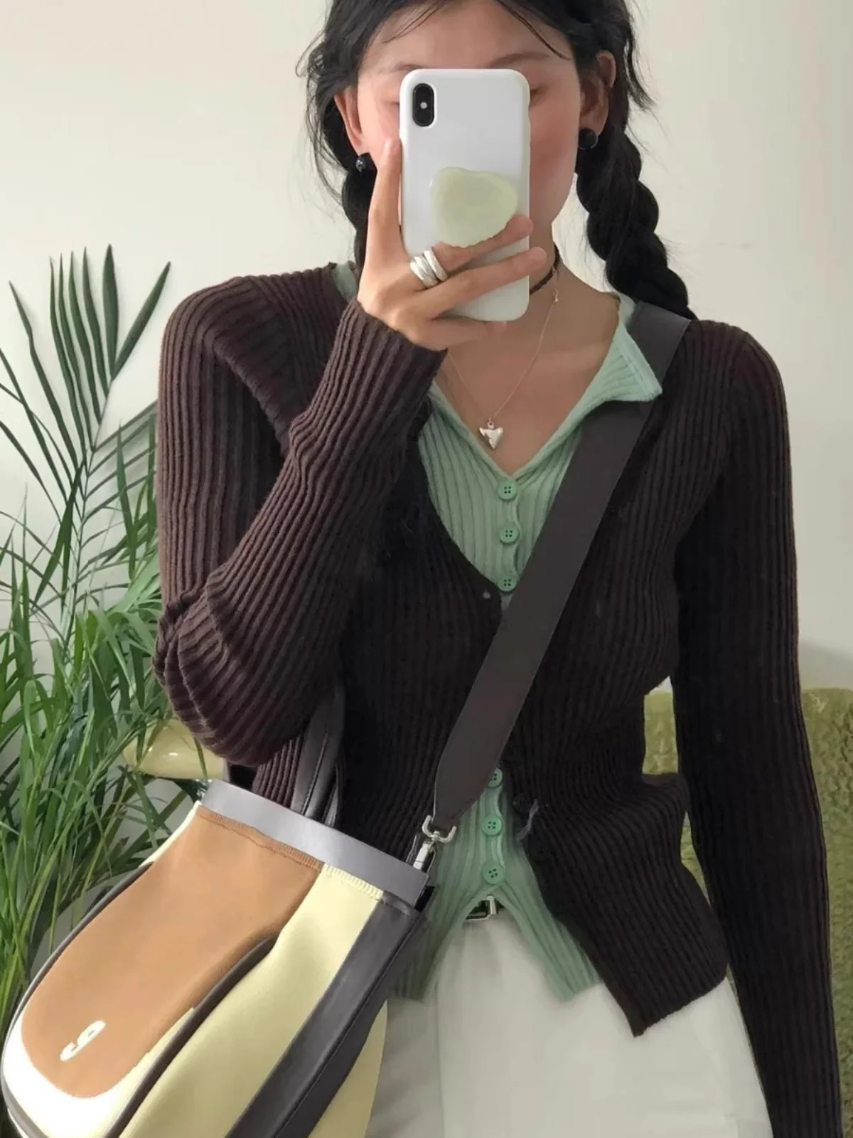 

plus Size V-Ne Knitwear Women's Patchwork Slimming Top Autumn Season Color Blo Design Faionable Korean Sle Long Sve