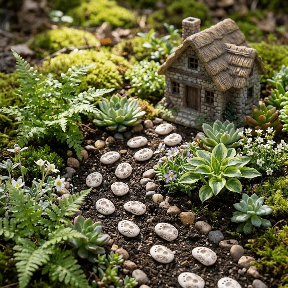 20PCS Resin Footprint Stepping Stones Decorative Small Potted Footprint Ornament Realistic Texture Footprint Paving Stones