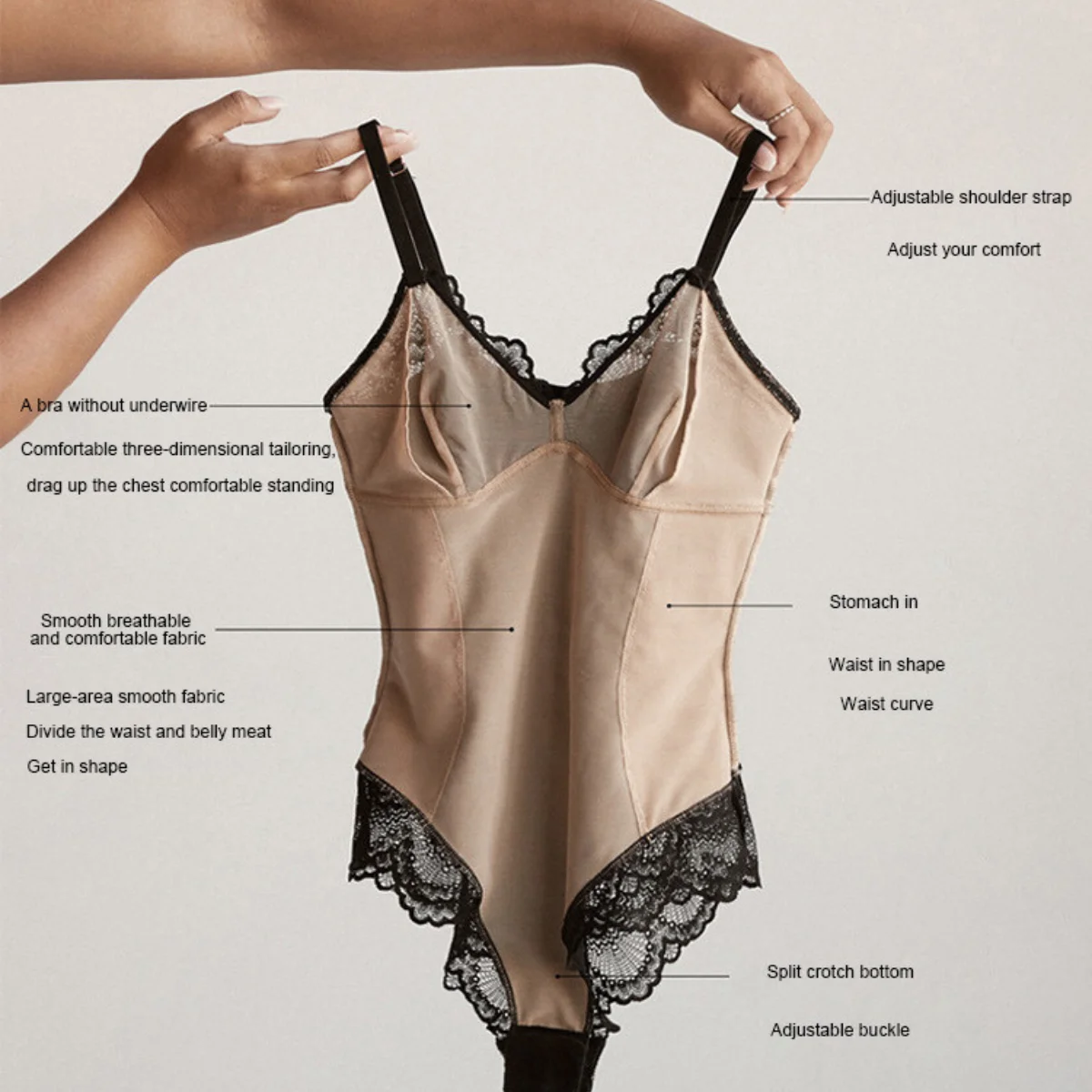 Sexy Women Lace Camisole Bodysuits Shapewear Rompers One Piece Jumpsuit Exotic Underwear Slim Body Shaper Tummy Control Lingerie