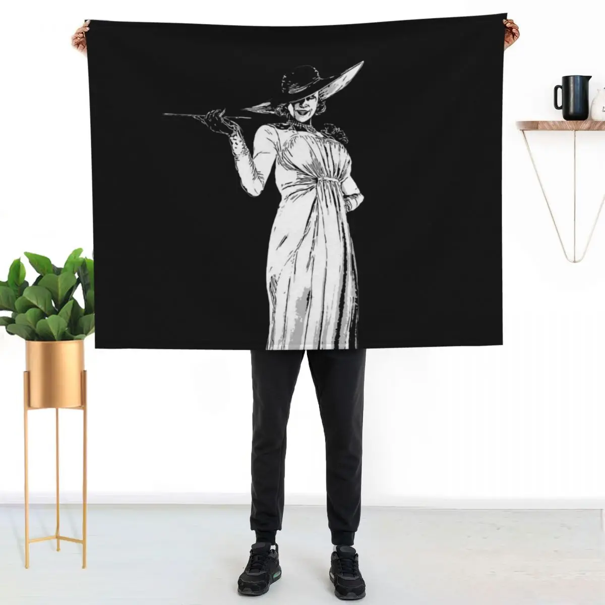 

Lady Dimitrescu - Village *Black* Throw Blanket Soft Solid Color Blanket for Couch Bed