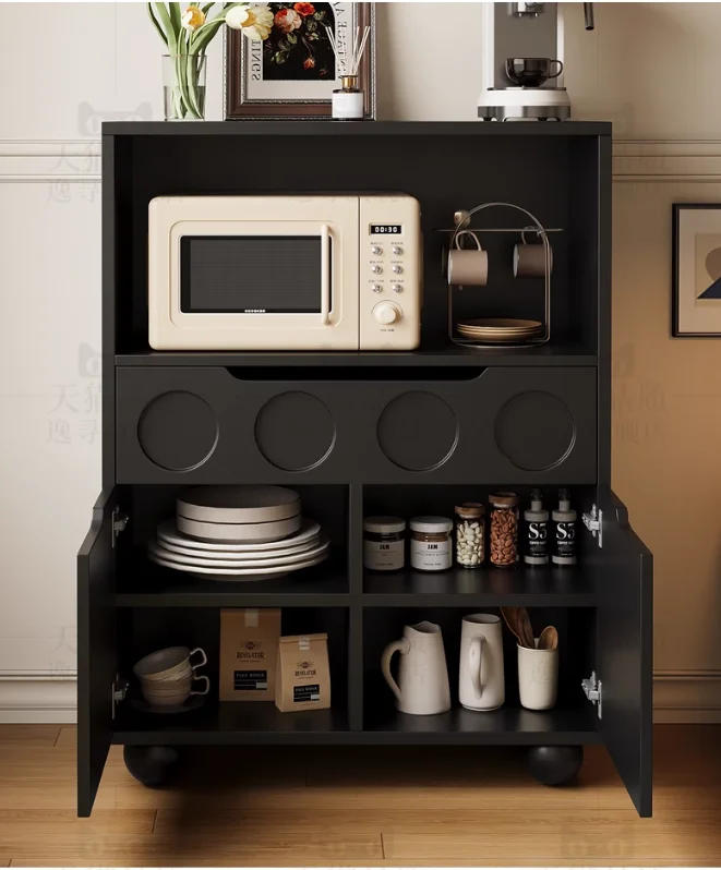 

Solid wood food side cabinet kitchen cabinet microwave oven storage cabinet