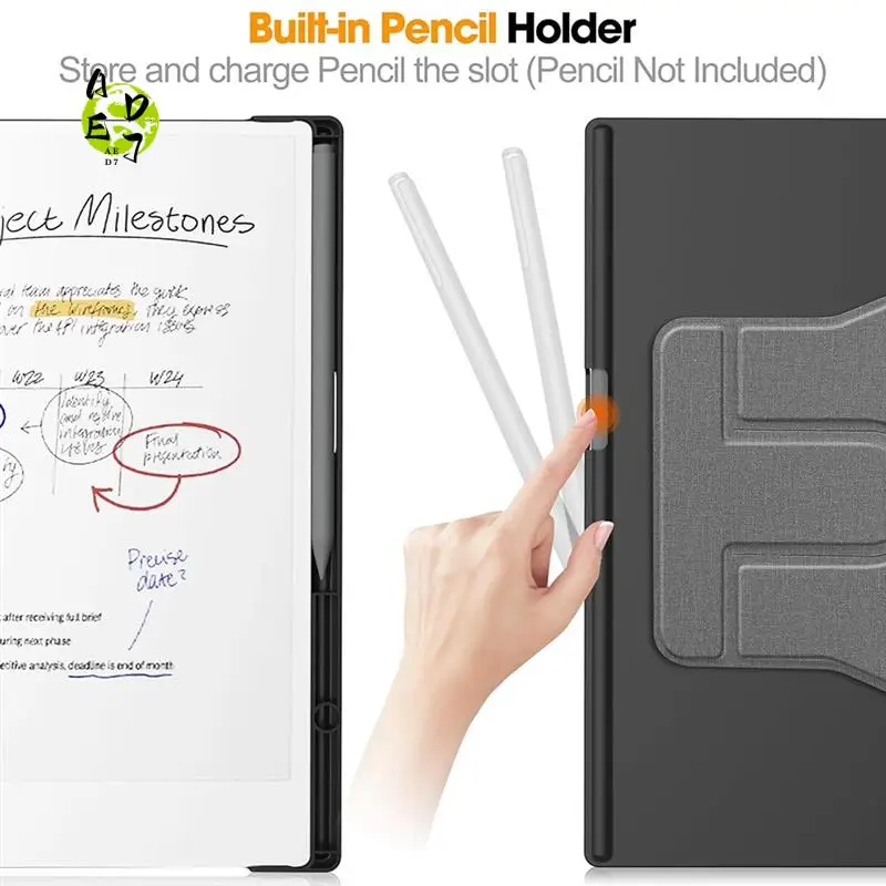 

AED7-Case For Remarkable Paper Pro 11.8 Inch Protective Case With Pencil Holder-360°Rotating Protective Stand Cover