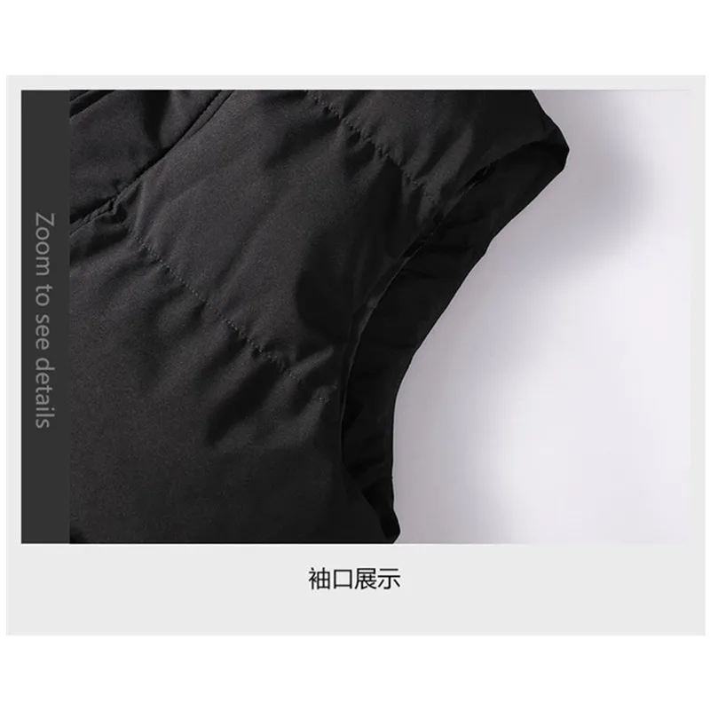 Abbigliamento uomo senza maniche addensato caldo resistente al vento Gilet in cotone di alta qualità Tinta unita Comodo cerniera Roupas Masculinas