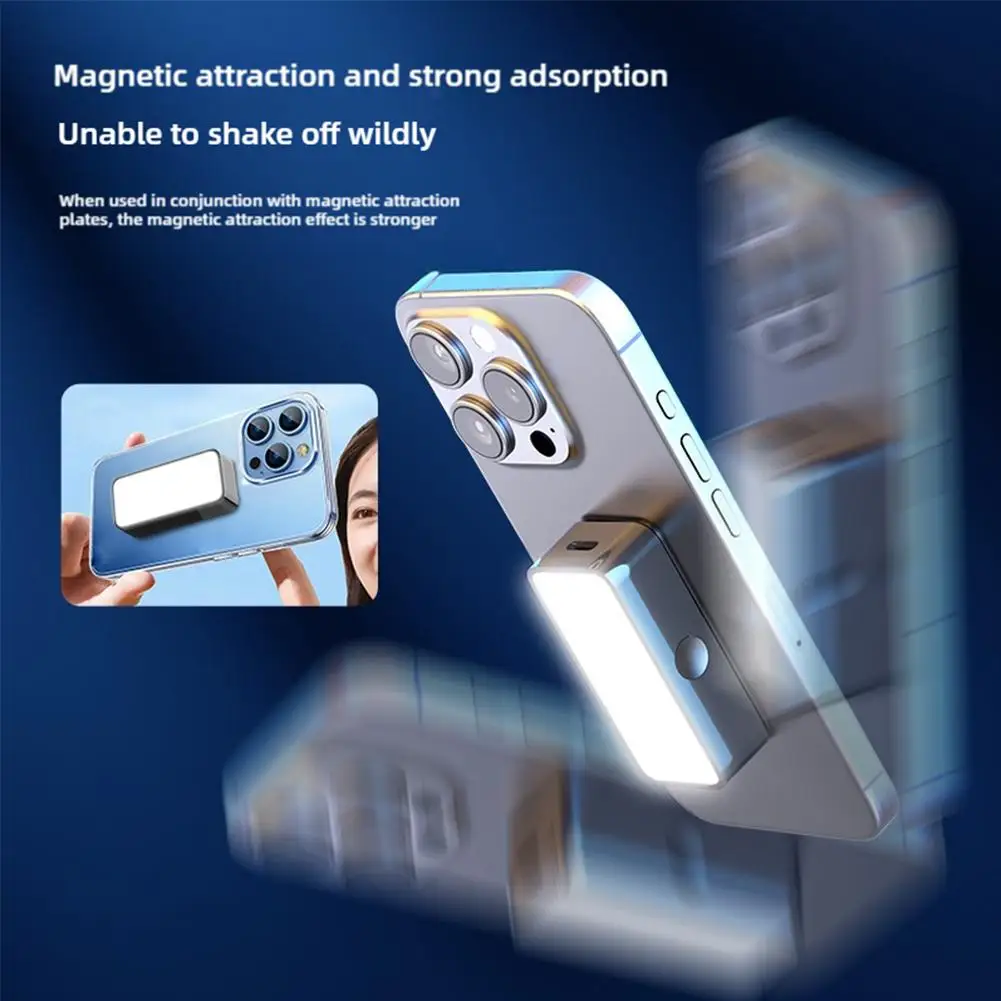 

3-цветный мини-магнитный заполняющий светильник для прямой трансляции на открытом воздухе, многофункциональный портативный карманный светильник для фотосъемки мобильного телефона V3K2