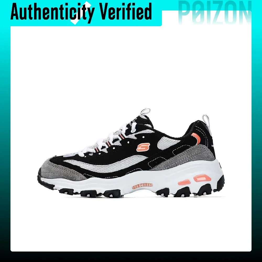 Skechers Milk Tea Bear Cushioning Abrasion Resistant Low top Chunky Sneakers Women's Black White Gray 11947-BKWG