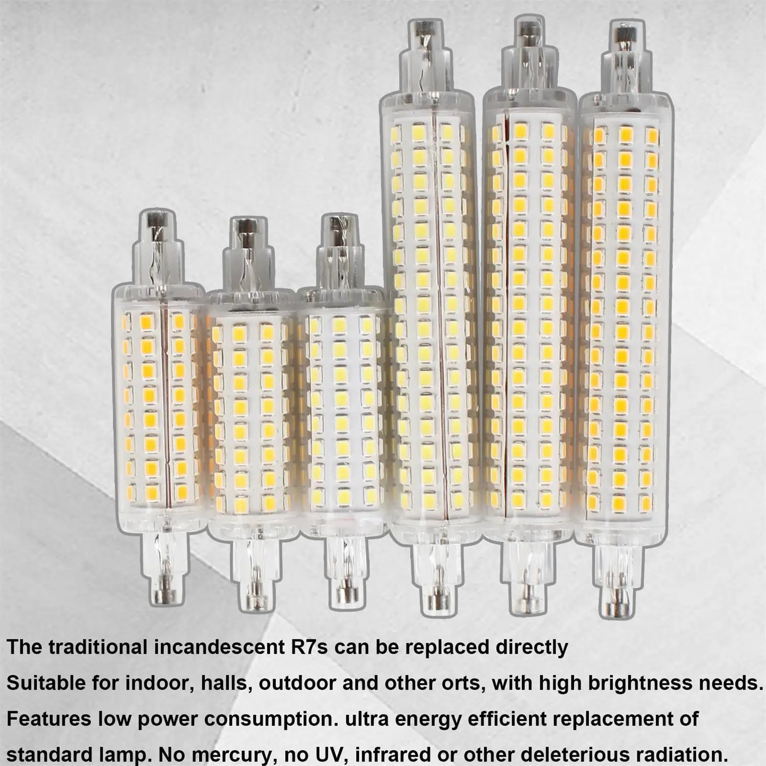 10X R7S Led Flood Light Bulb 12W 16W 78Mm 118Mm Smd Tube Bulbs 220V Warm White J78 J118 64Leds 128Leds High Power 360°Beam Angle