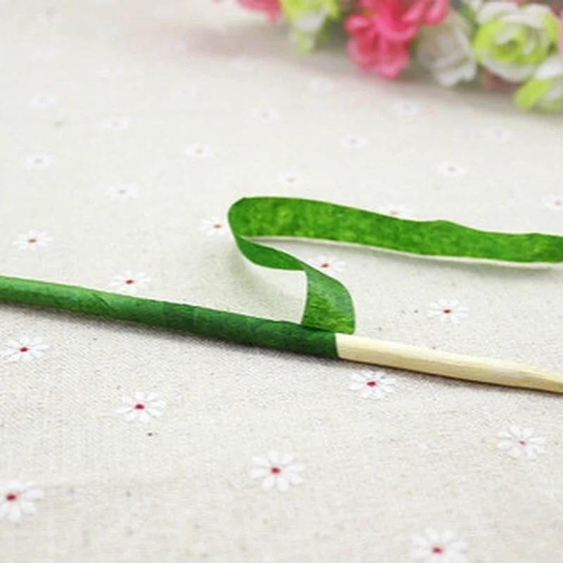 3‑Roll 30M Green Self‑Adhesive Floral Stem Tape Grafting Film For DIY Garland Wreath Artificial Silk Flower Making Supplies