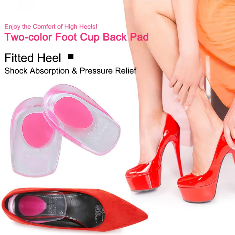 New Silicone Gel Orthopedic Insoles Back Pad Heel Cup for Calcaneal Pain Health Feet Care Support Spur Feet Cushion Pads