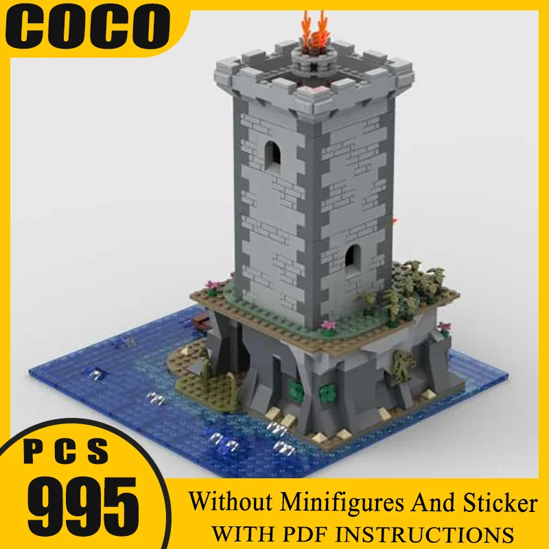 

Строительный блок Moc, средневековый остров, модель маяка, технология, кирпич, сборка «сделай сам», модульная для подарка