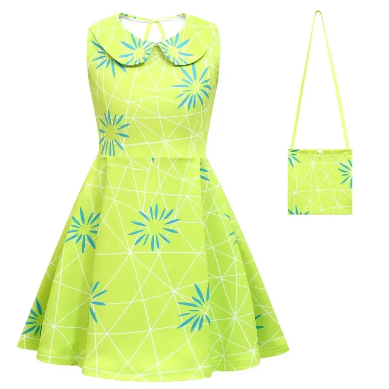 Picture 4: Inside Out2 Cosplay Kids Dress Costume Movie Disgust Joy Roleplay Yellow Dress Bag Wig Suits Children Halloween Party Suit Party