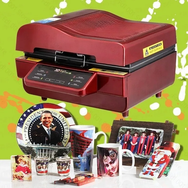 3D vacuum heat transfer machine equipment cup baking  3D mobile phone case printing machine hot stamping pressing transfer