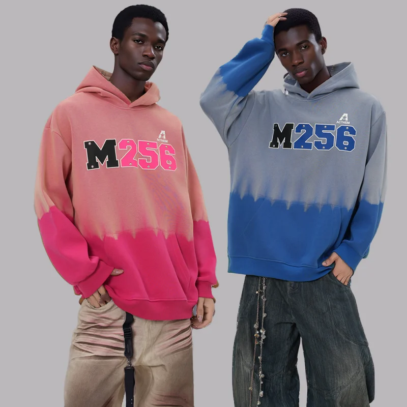 

【Mirrordust】2025New Hip-Hop Color Block Heavyweight Sweatshirt Men's Sports Hoodie Jacket