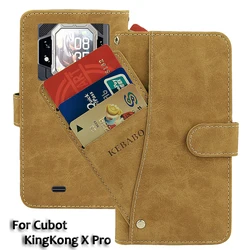 Vintage Leather Wallet Cubot KingKong X Pro Case 6.72