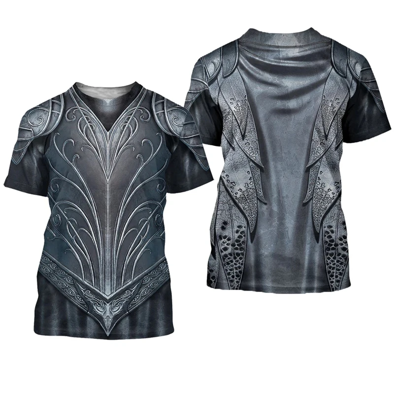 Knights Templar Graphic T-shirt For Men Knight Medieval Armor 3D Print T Shirt Cosplay Clothing New Harajuku Short Sleeve Tops view 3