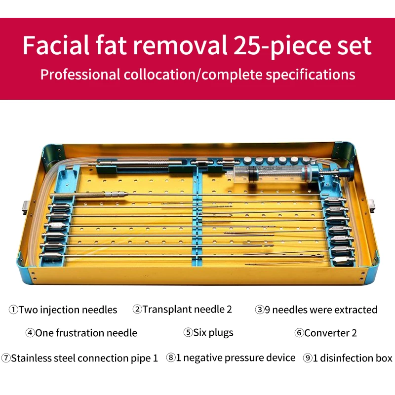 Best Facial Fat Filling Graft Transplantation Cannula Kit Stem Cell Lipo Face Fat Transfer Liposuction Needle Set Hot Sale