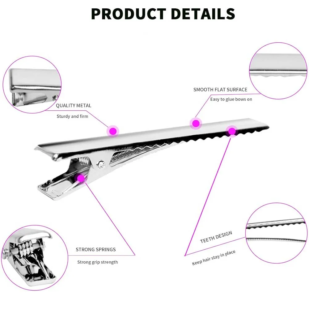 25/100 stücke 29-97mm Haar Clip Für Schmuck Machen Einzelne Zinke Alligator Haarnadel Mit Zähne Blank Einstellung basis Für DIY Haar Clips – Detail 5