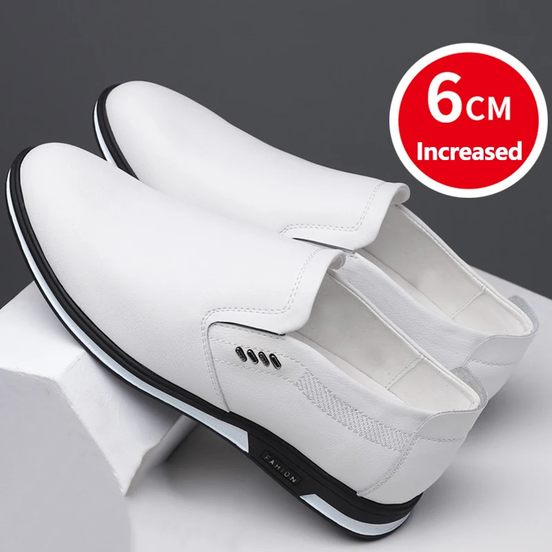 New Men's Dress Shoes Sneakers Heightening Shoes 6CM Height Increase Shoes Leather Shoes Man Daily Life Height Increasing Shoes