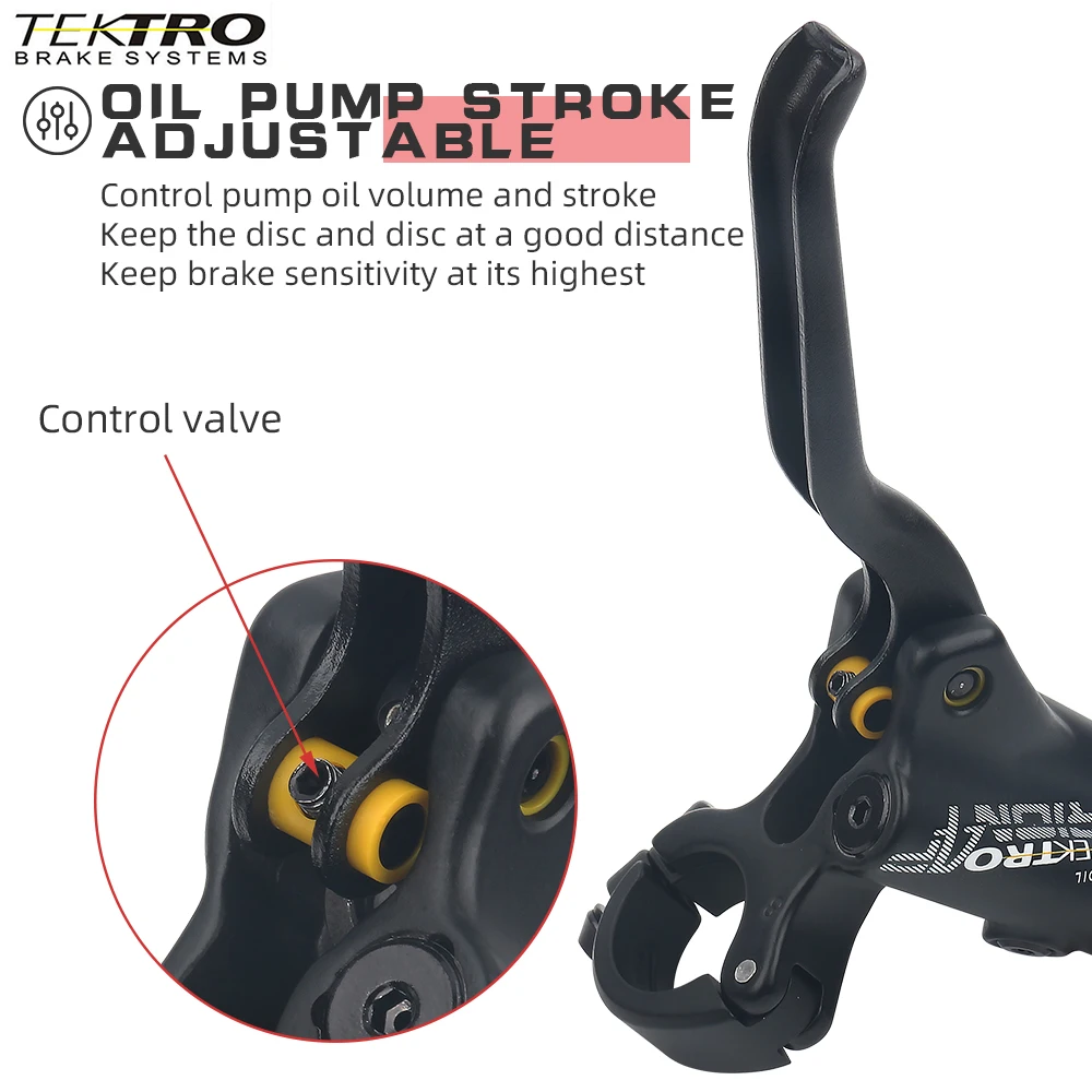 Tektro MTB Brake HD-M745 Mountain Bike 4 Piston Hydraulic Disc Brakes Front Rear BL BR Bicycle Caliper Lever Hydraulic Brake