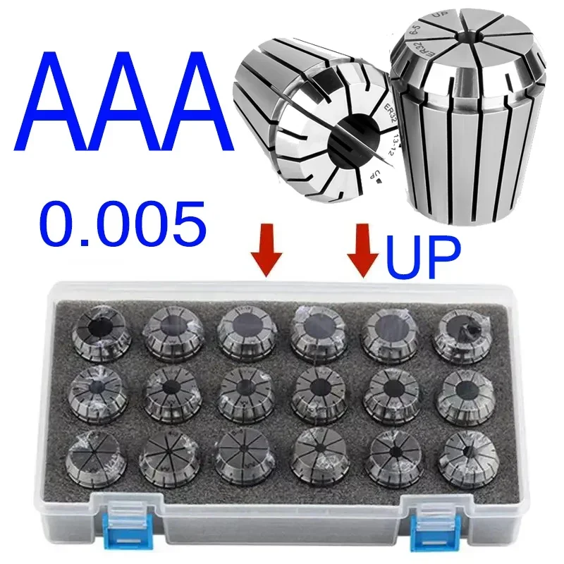 ER11 ER16 ER20 ER25 ER32 ER40 Collet Chuck Spring Collet Chuck Set Suit A AA Grade for CNC Milling Tool Holder ER Collet Chuck