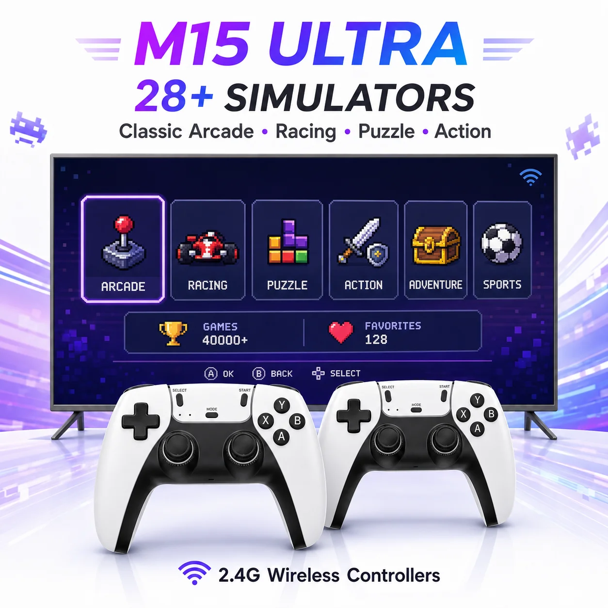 Gaming Console Video Game - 23 Game Simulators M15 ULTRA Plug