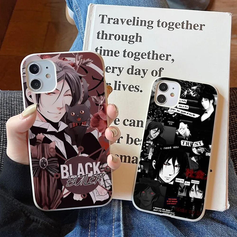 Black Butler Phone Case Soft Solid Color For Iphone 14 11 12 13 Mini Pro Max 7 8 Plus 6 6s X Xs Max Xr