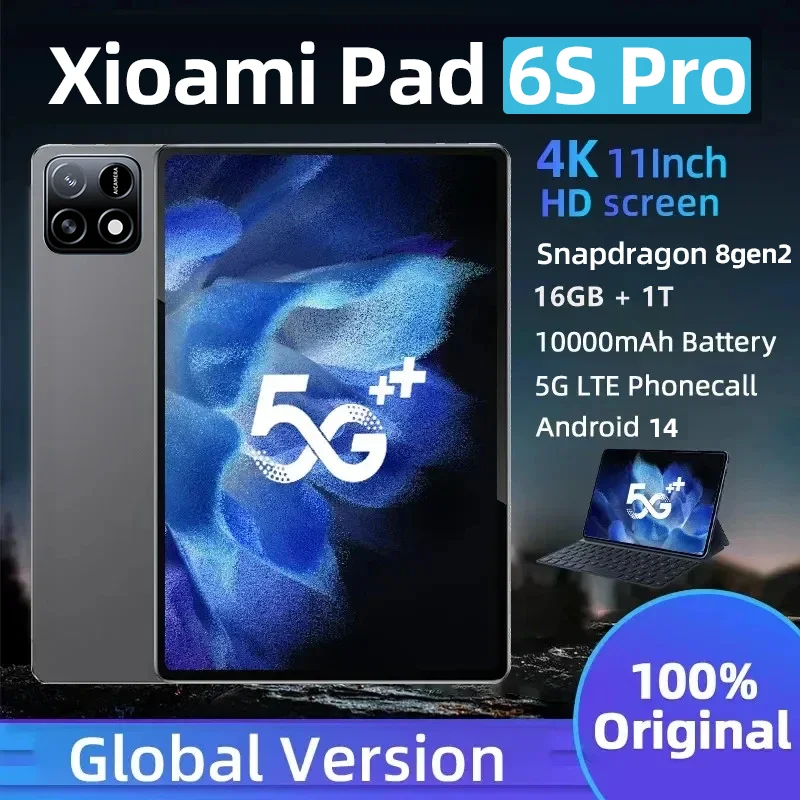 Pad 6 Pro versión Global Original, Snapdragon 2024, Mi tablet PC, 11 pulgadas, HD, 4K, Android 13, 16GB + 1TB, 5G, Tarjeta SIM Dual, WIFI Tab, 888