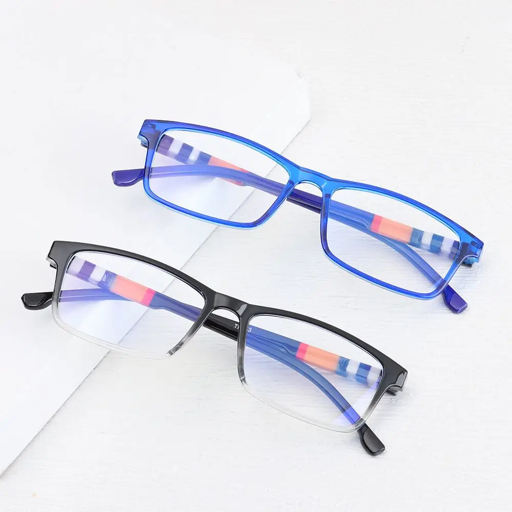 Gafas de lectura con luz azul estampadas очки, gafas cuadradas a rayas para presbicia para hombres y mujeres, gafas ultraligeras para miopía