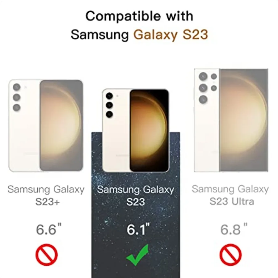 ح واقي شاشة الخصوصية لهاتف سامسونج جالاكسي S23 5G 6.1 بوصة مع واقي عدسة الكاميرا مضاد للتجسس من الزجاج المقسى ببصمة الإصبع