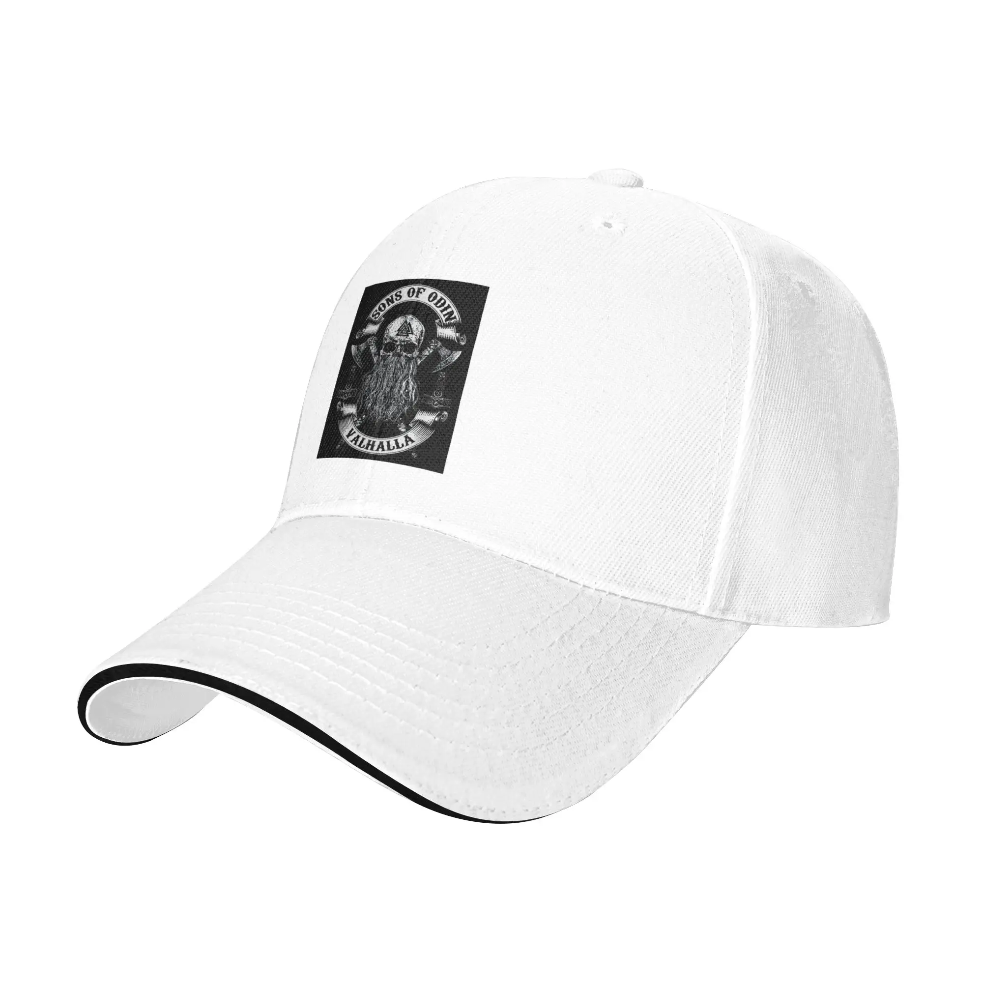 See You In Valhalla Skull Viking Cap Casual Baseball Caps Adjustable Hat Hip Hop Summer Unisex Baseball Hats Customizable