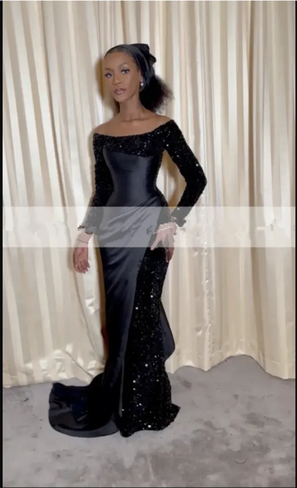 Schwarze Meerjungfrau-Abendkleider für Frauen, schulterfrei, mit Pailletten, Kleid für besondere Anlässe, Afrika, Hochzeitsgast, Party-Kleider, individuell gestaltet