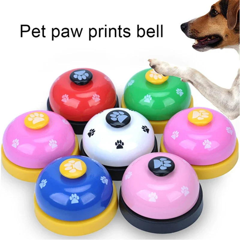 Pet Toys Bell for Dogs Cat Training Interactive Toy Called Dinner Small Bells Footprint Ring Trainer Feeding Reminder For Teddy