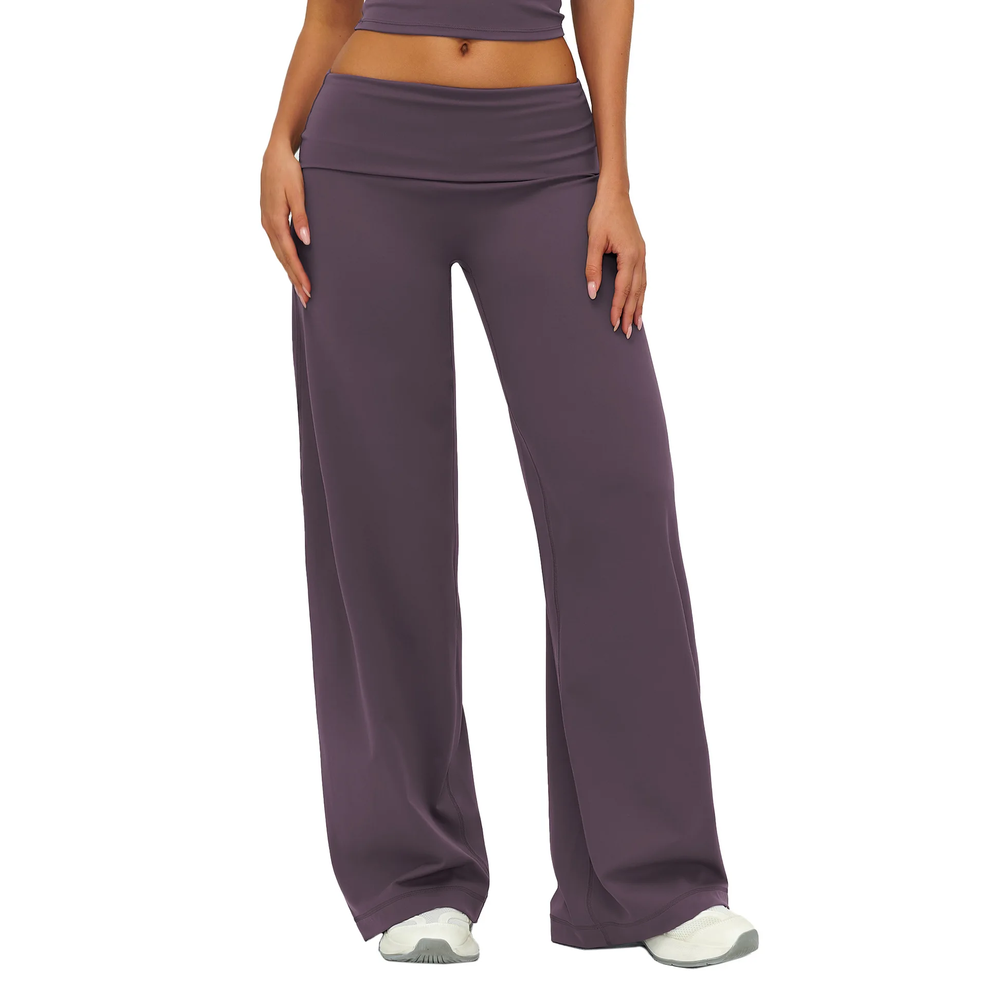 

Maxdutti Woolen Pants With Folded Waist Loose And Wide Feet For Slimming Woman Clothes Women's Pants And Trousers