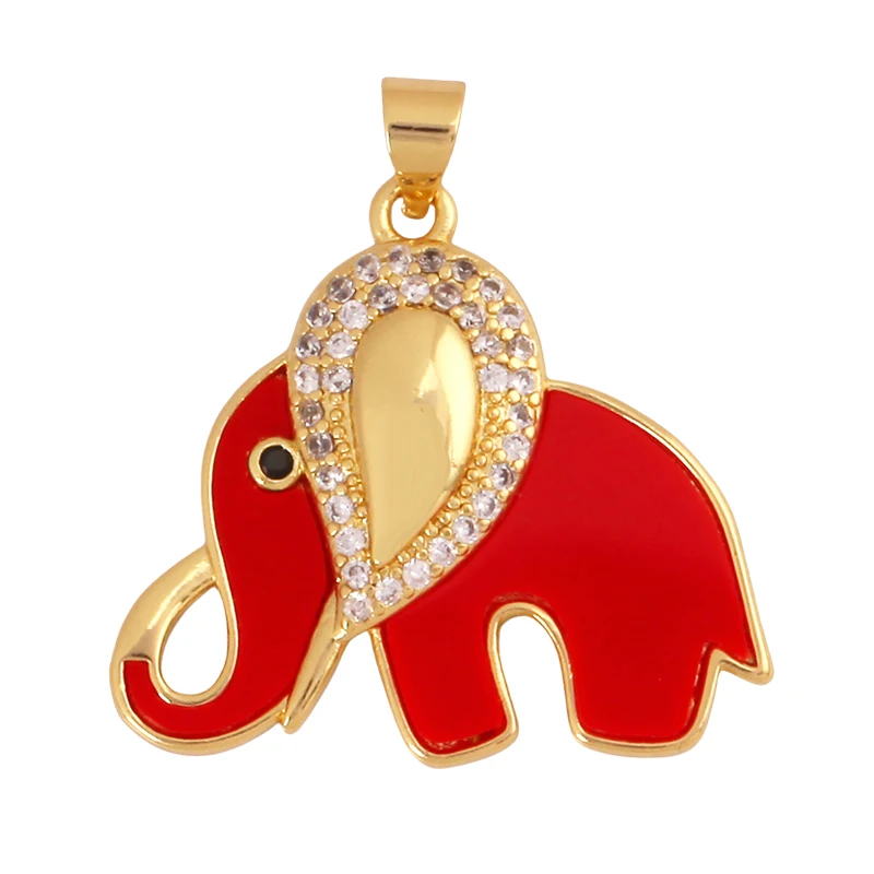 Tier Katze Bär Löwe Leopard Schlange Fuchs Schaf Charm Anhänger, echte 18K vergoldet Halskette Armband Schmuck Komponenten Versorgung S36 – Detail 11
