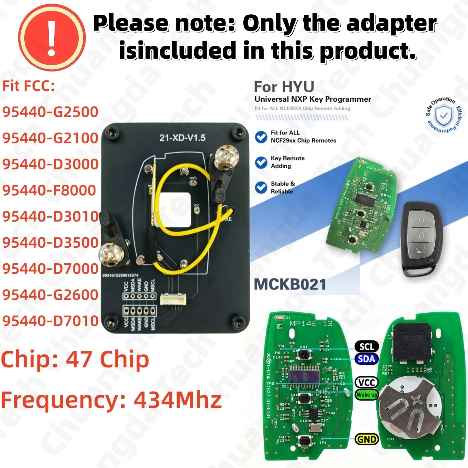 Mckb21/28/29/50/51/52/53/54/55/56/58 Adapter, Suitable for Modern Smart Keys, Compatible with Nxpkiller Keydiy Xhorse Cg Kydz Devices, Solder-Free Reading and Writing Programming Socket
