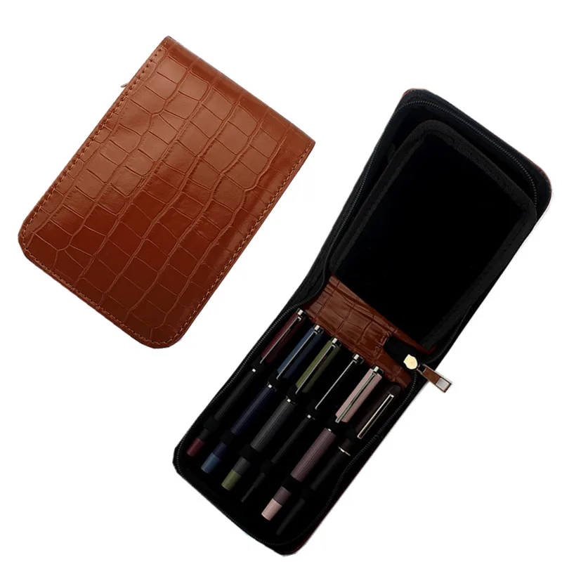 

High-quality Can Be Stored Jinhao 82 Fountain Pen Pencil Case Pouch Bag PU Leather Case for 12 Pens Coffee Crocodile Pattern