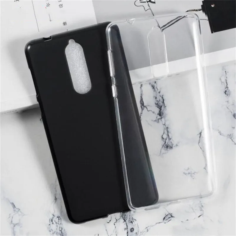 Czarne etui do Nokia 8 TA-1004 TA-1012 TA-1052 miękka TPU silikonowa tylna pokrywa odporna na wstrząsy pokrywa do Nokia 8 Protection Case