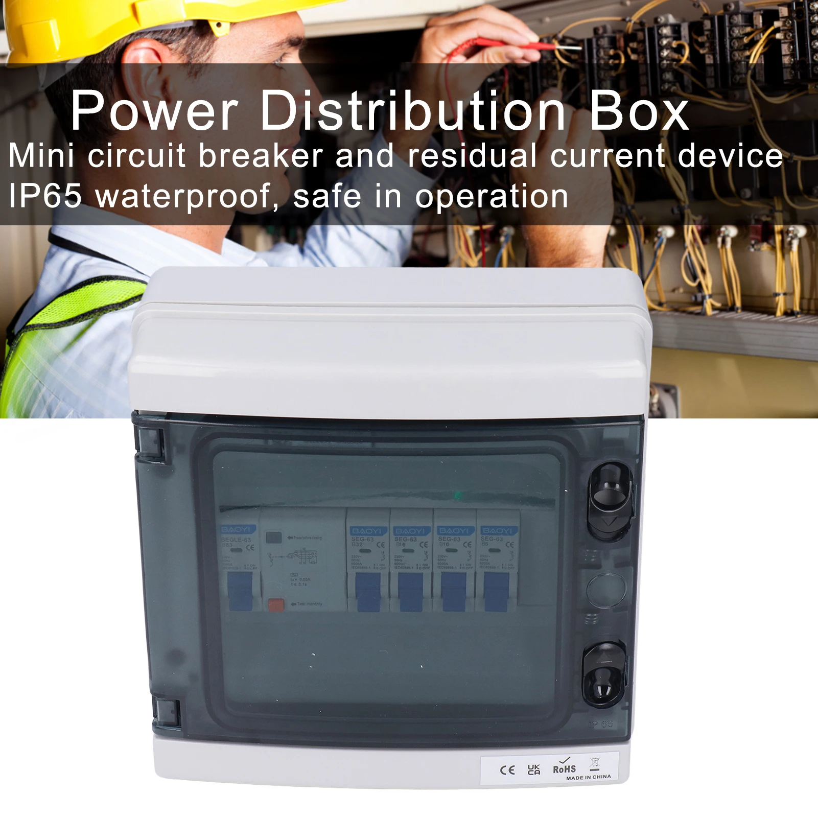 صندوق توزيع مقاوم للطقس مقاوم للماء أوروبي 4 قواطع دوائر MCB للقوافل 230 فولت صندوق توزيع مقاوم للطقس #3