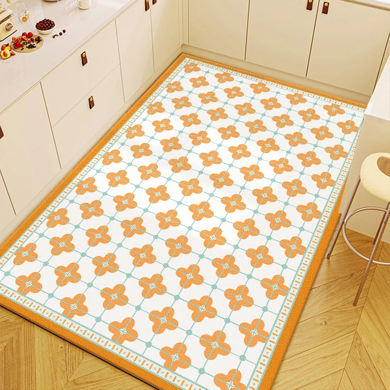 Cuttable Kitchen PVC Waterproof Oil-proof Carpets Non-slip Entrance Door Mat Soft Balcony Leather Rug Soft Living Room Carpet