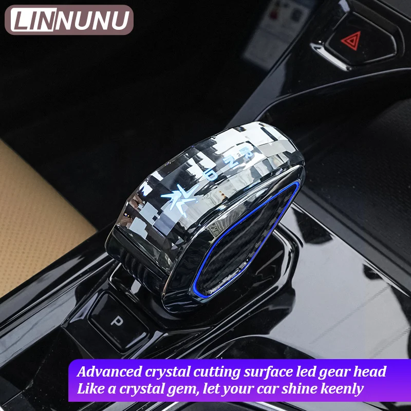 

LINNUNU Crystal Gear Shift Knob Lever Stick Handle for Geely Cityray 2024 2025 LED colorful Illuminated Gear Knobs Accessories