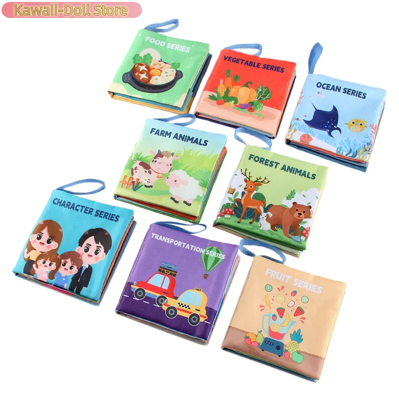 

Тканевая книга для раннего развития, 4-страничная, 8-сторонняя, английская книга-раскладушка, книги для детей, книга-манга на английском языке для детей