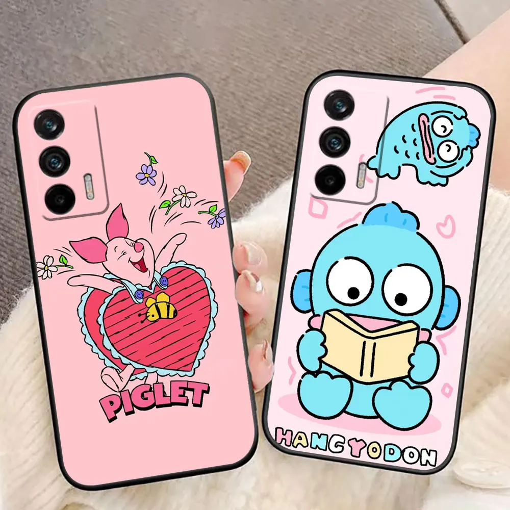 Cute Baby Fish Hanton Monster Case For Realme C11 C15 C20 C21 C21Y C30 C30S C33 C35 C55 C53 C63 C65 GT NEO 2 NARZO 50 X50 Case