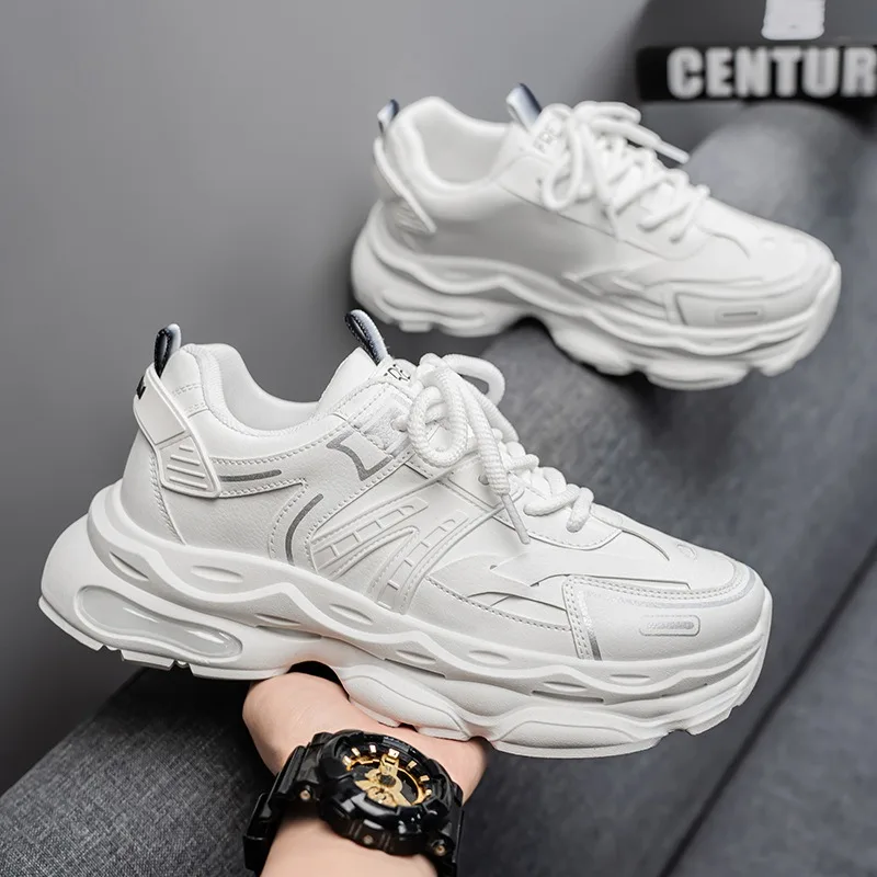 

Shoes for Men Trendy Casual PU Leather Men's Sneakers Luxury Designer Shoes for Men Platform Running Sneakers Zapatillas Hombre