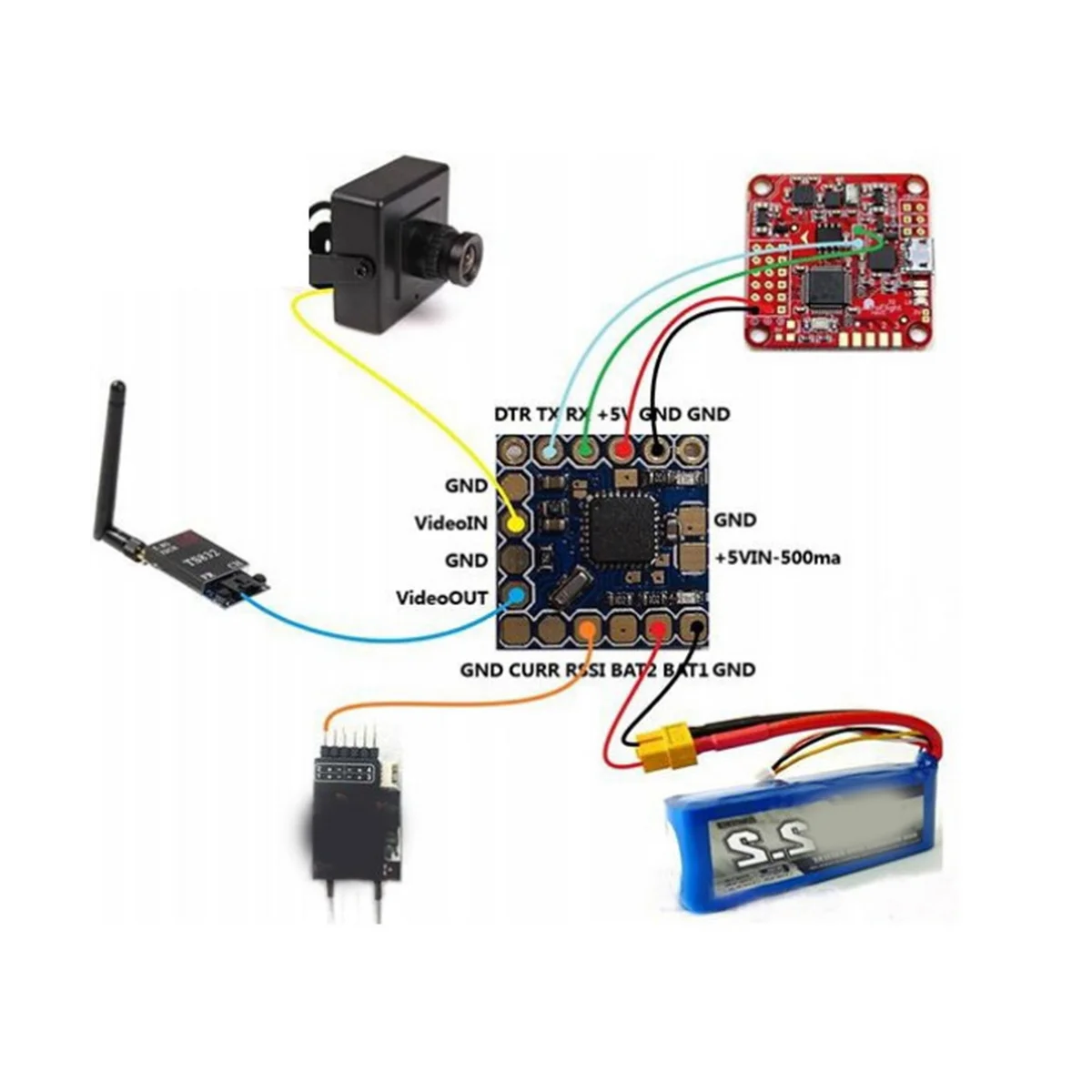 Imagem -04 - Mini Osd na Tela-display com kv Team Controlador de Voo para Cc3d Naze32 f3 f4 Minimosd Fpv Mini