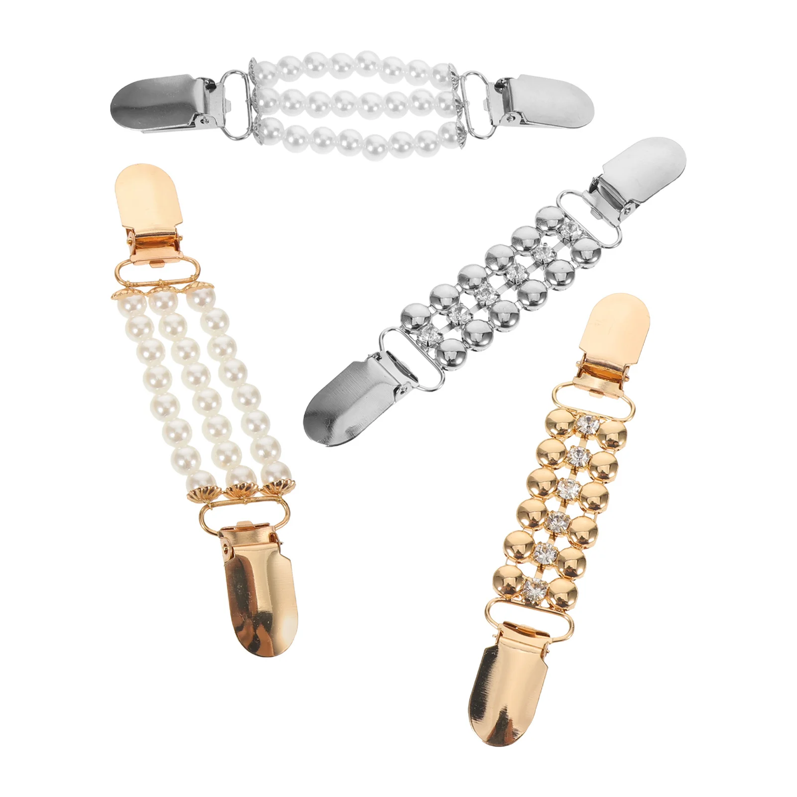 

Набор из 4 винтажных зажимов для шарфа с жемчугом и стразами, для свитеров, кардиганов, воротников, платьев, рубашек, брошей, аксессуаров для шарфа